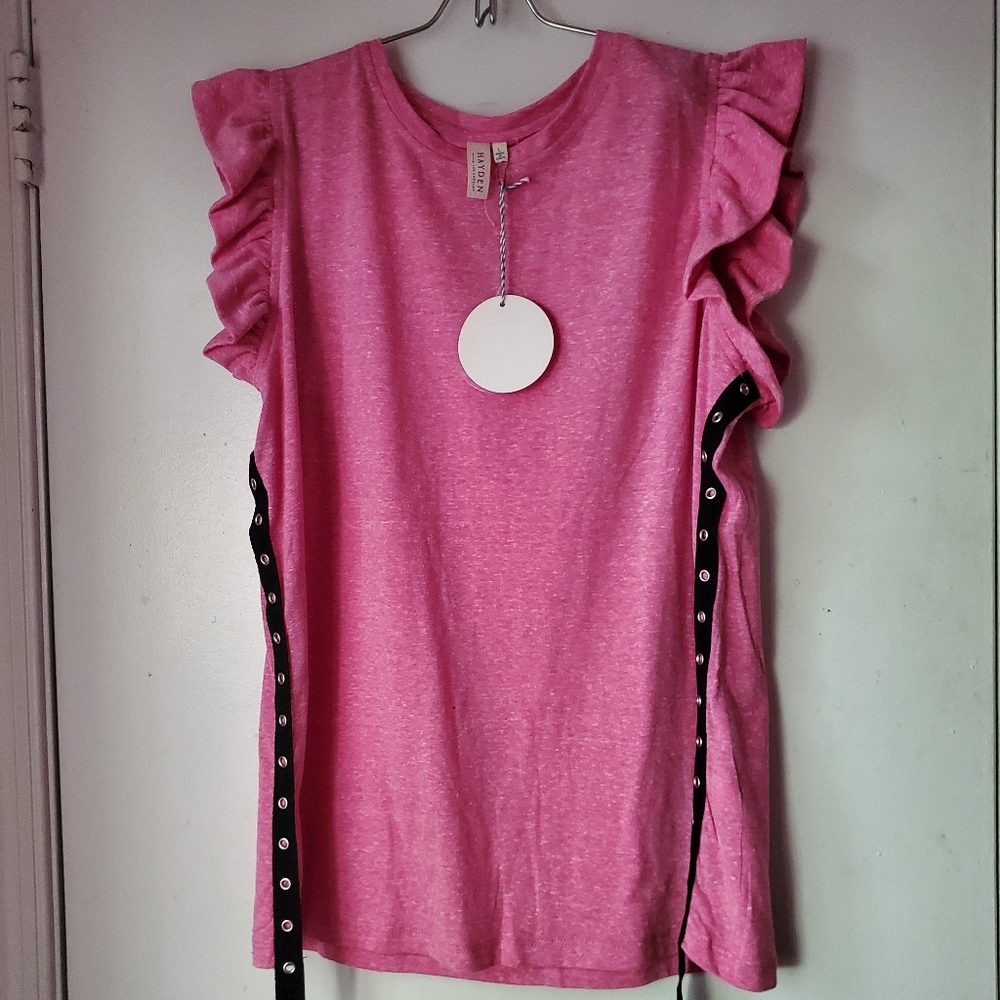 NWT! Hayden Womens Pink Short w/ Black Straps - Picture 3 of 8